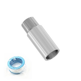 FOCMKEAS Shower Head Extension Arm Extender Stainless Steel 1/2PT Male to 1/2PT Female Thread, 2.36"/60mm Length Cast Pipe Fitting Coupler, Extension Tube Bathroom Accessory