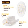 AQOKKA Straw Cowboy Hats for Women Men Western Cowgirl Hats