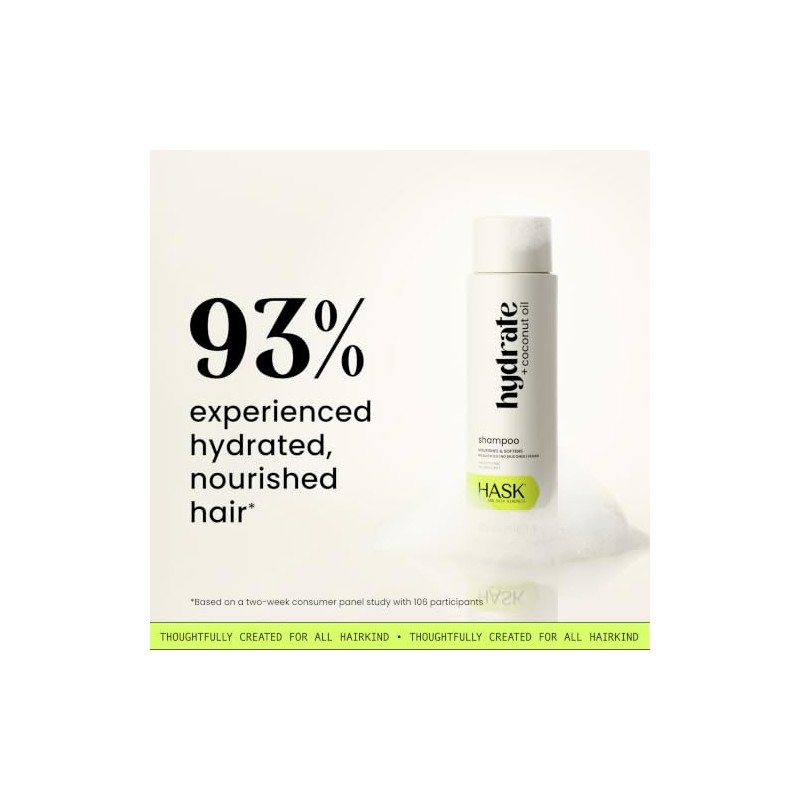HASK, Hydrate + Coconut Oil, Shampoo, Hidratación Profunda, Repara Cabello
