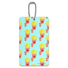 French Fries and Soda Pop Pattern Luggage Card Suitcase Carry-On ID Tag