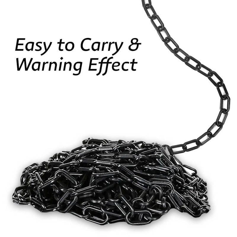 Black Plastic Chain Barrier 3 Meter Length, 8mm Thickness |