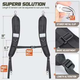 Pitozer Backpack Straps, Backpack Shoulder Strap for bags strap Replacement Padded Strap Adjustable with Metal/Plastic Clips