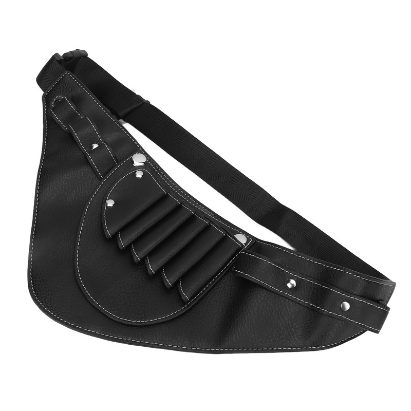 PU Leather Scissors Waist Bag 2 Layers Portable Scissors Holder