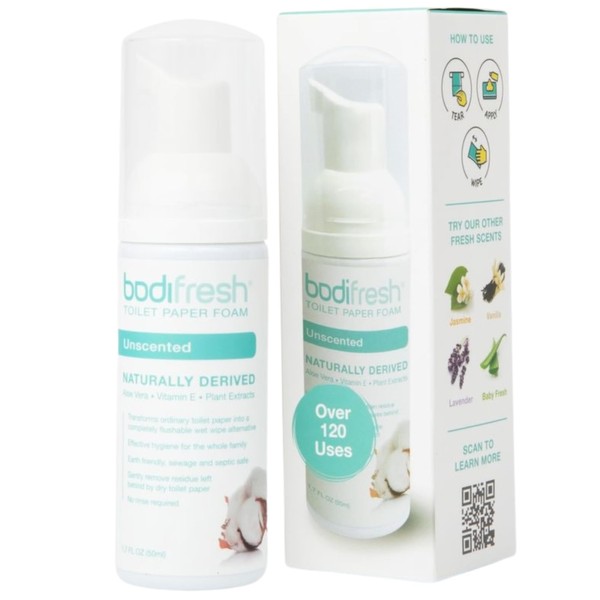 Bodifresh Toilet Paper Foam, Liquid Wet Wipe | Plant-Based, Eco