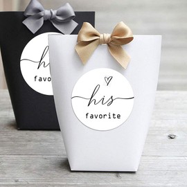 ZLKAPT 60pcs His Favorite and 60pcs Her Favorite Stickers Wedding Favor Labels - black white Wedding Favor Stickers His & Her Favorite - Unique gift idea for shower, party