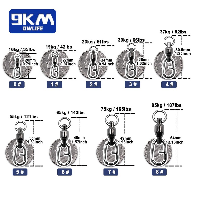 DWLIFE - Rodamiento de bolas de 9 km con anillos