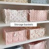Snblzhef Fabric Quilted Storage Basket Cute Fabric Storage BOX Fabric