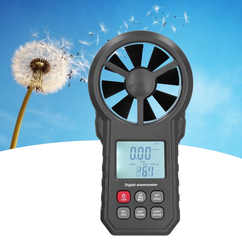 WT87B Bluetooth Digital Anemometer with LCD Backlight 9V Handheld Wind