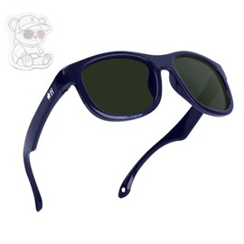 HECCEI Baby Sunglasses with Adjustable Strap, Scout Polarized UV Protection, Soft Flexible Baby Sunglass with Case for Toddler Newborn 0-24 Months Boys Girls (Midnight Navy)