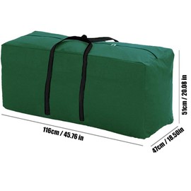 SEIYOGDS Garden Cushion Storage Bag, Waterproof, UV-Resistant, Heavy Duty, Tear-Resistant, Oxford Fabric with Carry Handle, Includes Storage Bag (Green, 116 x 47 x 51 cm)
