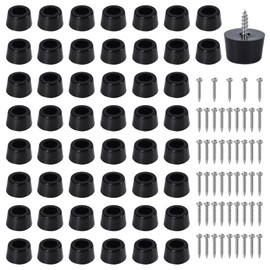 SPDYCESS Pack of 50 Rubber Feet Chopping Boards Rubber Buffer Black with Matching Screws Round Rubber Feet Chopping Board Feet for Chopping Board Small Kitchen Appliances Table Cabinet (13 x 10 x 7