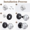 CLCTK 4 Pack Crystal Glass Dummy Door Knobs, Inactive Round