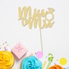 1 decoración para tarta de Miss to Mrs con purpurina