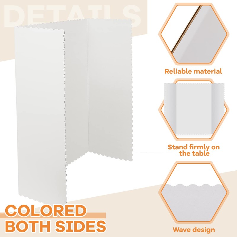 Henoyso 4 Pcs 36 x 48 Inch White Trifold Poster