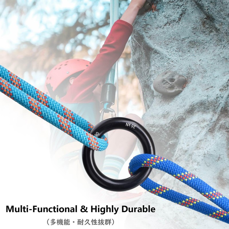 JEELAD 25kN Lapel Ring Aluminum Alloy Climbing High Strength Durable