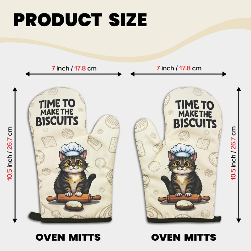 GOSJINNK 2 Pcs Cute Cat Oven Mitts Gifts - Time