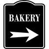 Bakery Right Arrow BLACK Aluminum Composite Sign, 8.5"x10"