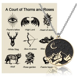 KUIYAI Book Series Inspired Gift Velaris City Of Starlight Necklace Night Court Gift High Lord Gift Book Lover Gift, Copper