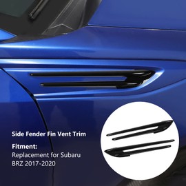 OUKENS Fender Side Vent Trim Cover, 2pcs Car Side Fender Vent Decoration Replacement Part for Subaru BRZ 2017-2020 (Black)