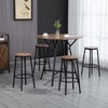 HOMCOM Industrial 5-Piece Bar Table and Chairs Set, Space Saving