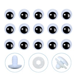 100Pcs Googly Wiggle Eyes with Washers - Thalinfayi 15mm Black Googly Wiggle Eyes Plastic Safety Eyes Craft Eyes Crochet Eyes for DIY Making of Amigurumi, Crafts, Crochet Doll Supplies