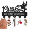 MAYJOYDIY Wood Christian Text Key Hook Inspirational Text Coat Holder