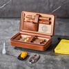 WANTHER Leather Cigar Case, Travel Humidor Holds 6 Cigars, Brown