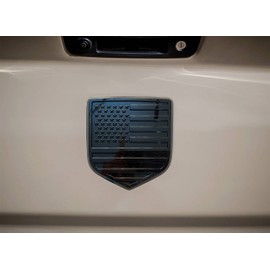 American Flag Emblem Decal Badge Compatible with Dodge Ram 1500/2500/3500 (2009-2018, American Flag) (black)