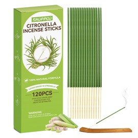 SHOPPGO Citronella Incense Sticks, Incense Sticks Set with Holder, for Home, Indoors, Outdoors, Garden, Patio, Camping, 120 Count