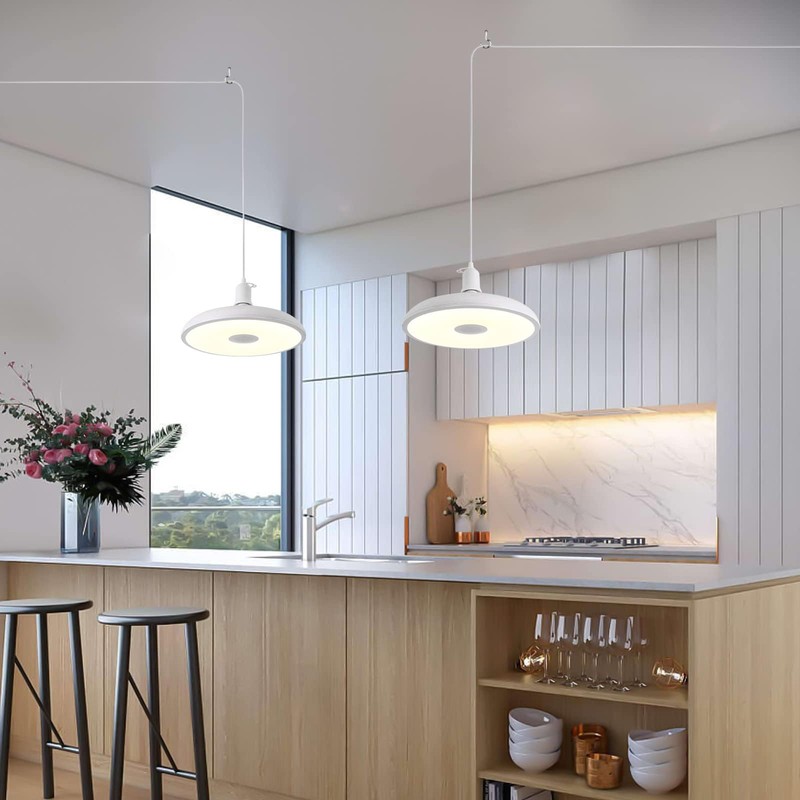 HOREVO Plug-in Pendant Light with Remote Control, Bluetooth Speaker, and
