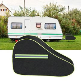 AiQInu Drawbar Cover with Reflective Edge, Universal Drawbar Cover, Large, Waterproof, Caravan Drawbar Cover with Adjustable Strap Buckle, Drawbar Protective Cover