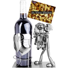 BRUBAKER Flaschenhalter Liebespaar Metall Skulptur Geschenk mit Geschenkkarte
