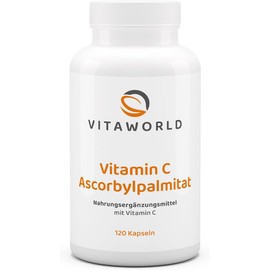 Vitaworld Vitamin C Ascorbyl Palmitate, 200 mg Pure Vitamin C - Bonded to Palmitic Acid, Stomach Friendly Alternative, Slow Release, Vegan, 120 Capsules