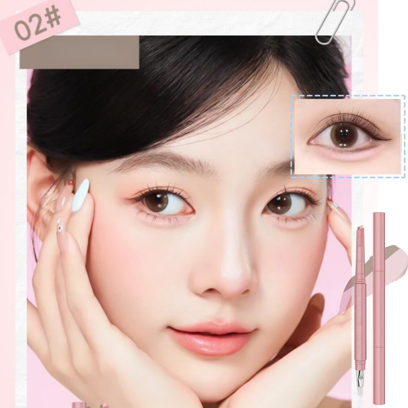 TikTok's Popular 2-Color Tearbag Liner, Shadow Waterproof Pencil, 2-in-1 Teardrop