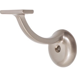 Stone Harbor Hardware Heavy-Duty Extended Handrail Bracket with 2-1/8" Round Base, Satin Nickel