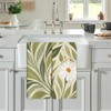 Flowers and Plants Pattern Kitchen Towels Set of 2, with