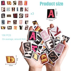 156 PCS Letter Stickers Small Size Scrapbook Stickers Vintage Alphabet Letter Stickers Travel Stickers DIY Decorative Stickers Luggage Stickers for Suitcases for Travel Laptop