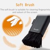 Elecom KBR-014AS Cleaner Brush, Anti-Static Fiber, Compact, Storage-Type, 2-Way, Includes