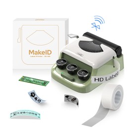 MakeID Q1 Label Printer, 300 dpi, Bluetooth Compatible, Smartphone Connection, Retro and Cute Design, Non-Ink Heat Sensitive Print, Easy to Operate, 0.6 inch (16 mm) Wide, Japanese Instruction Manual
