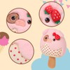 Mushymallow Strawberry Ice Cream Plush Pillow with Adorable Pig Topping