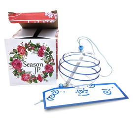 MinniLove Wind Chime, Glass Wind Chime, Summer Cool Hanging Ornament, Summer Festival, Window Decoration, Roof Decoration, Wind Chime, Decoration, Indoor and Outdoor Use, Blessings, Good Luck, Marriage (Cool Blue)