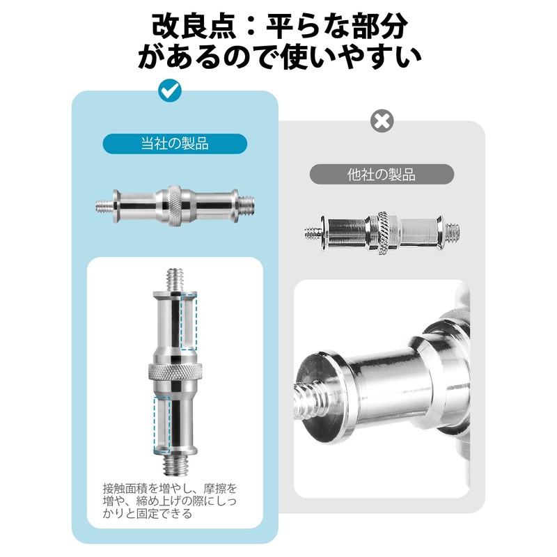 Selens 1/4"-3/8" Screw Spigot Flat Point Shooting Dowel Stand Adapter