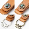 GLEOLE Concho Keychain, Genuine Leather, Made in Japan, Key Ring,