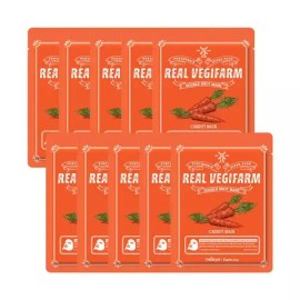 Poder Skin 포더스킨 슈퍼푸드 리얼 베지팜 더블 샷 마스크 23ml (10매) 당근 Pudderskin Superfood Real Vegifarm Double Shot Mask 23ml (10 sheets) Carrot