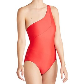 Yummie Women's Standard Siren Shoulder One Piece Swimsuit, True Red, 12