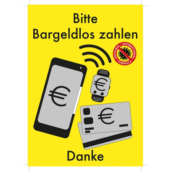 Brüder Mannesmann Werkzeuge M40284 Window Sticker "Bargeldlos bezahlen" [German Language]