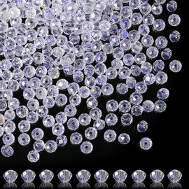 DUQGUHO Glass Beads 400 Pcs Crystal Beads for Crafts Jewelry Making DIY Assorted Crystal Loose Beads for Bracelets Earring Anklet 6mm AB Color