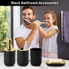 XLHOMO 9PCS Black and Gold Bathroom Accessories Set Complete with