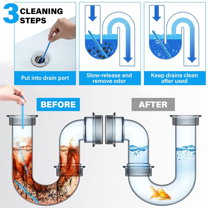 Drain Sticks x12 Easy to Use Fast & Effective Drain