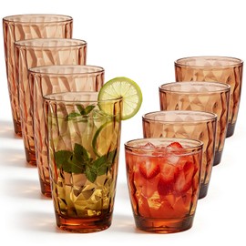 Plastic Tumblers Drinking Glasses Set of 8, 10oz & 16oz